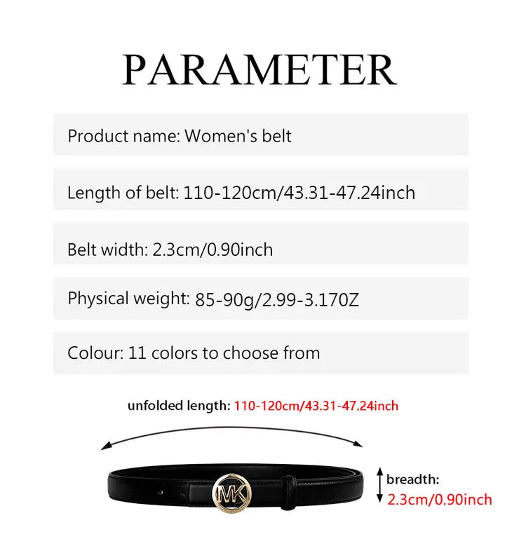 Elegant women's white letter buckle belt by Lamp Post, featuring premium textured leather and modern style design.