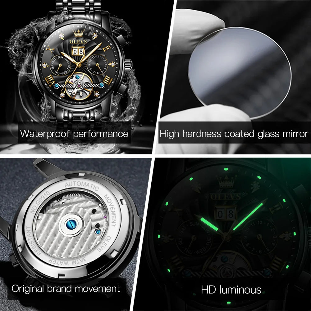 White luxury men's wristwatch by Lamp Post featuring an automatic tourbillon movement and elegant design.