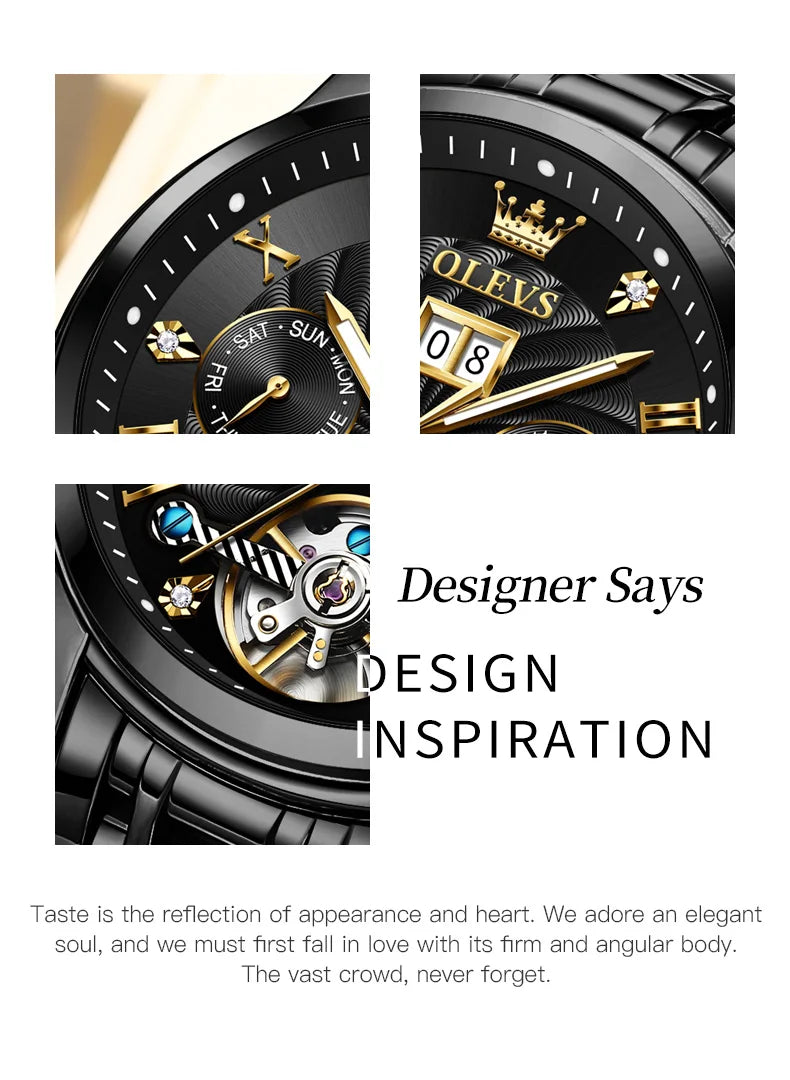 White luxury men's wristwatch by Lamp Post featuring an automatic tourbillon movement and elegant design.