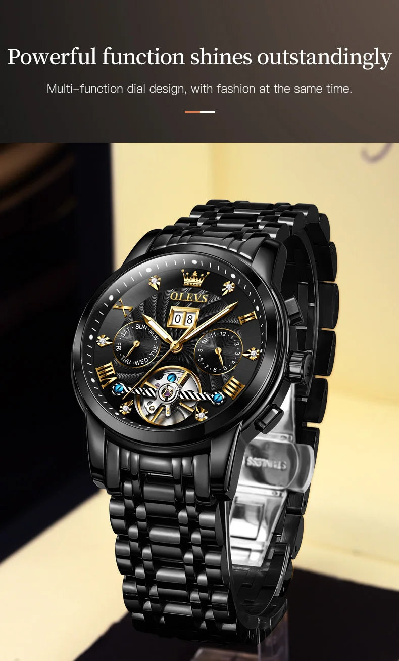 White luxury men's wristwatch with automatic tourbillon movement by Lamp Post, featuring a sleek design and premium craftsmanship.
