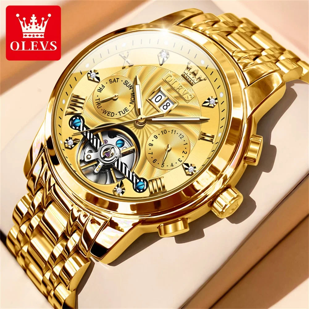 Premium Lamp Post men's wristwatch with automatic tourbillon movement, featuring a white dial and luxurious design.
