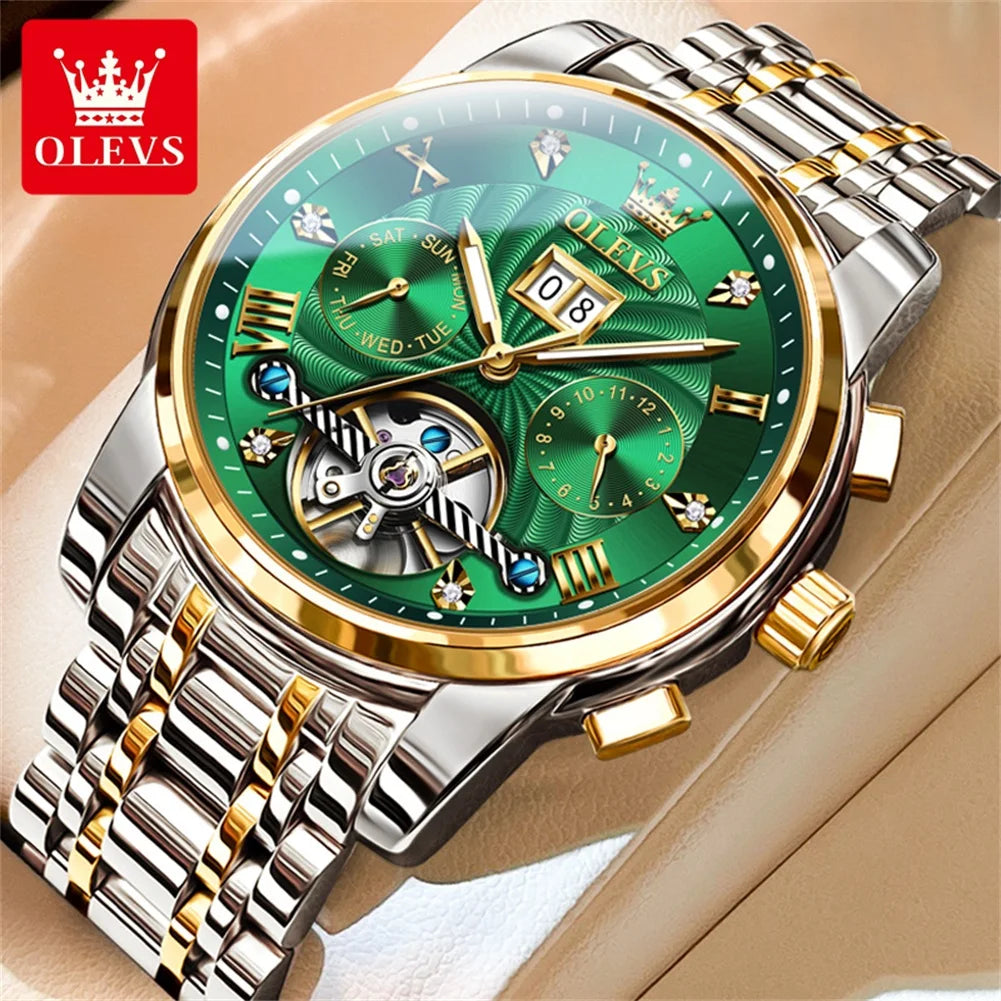 Elegant white luxury men's wristwatch by Lamp Post with automatic tourbillon movement and sophisticated design.
