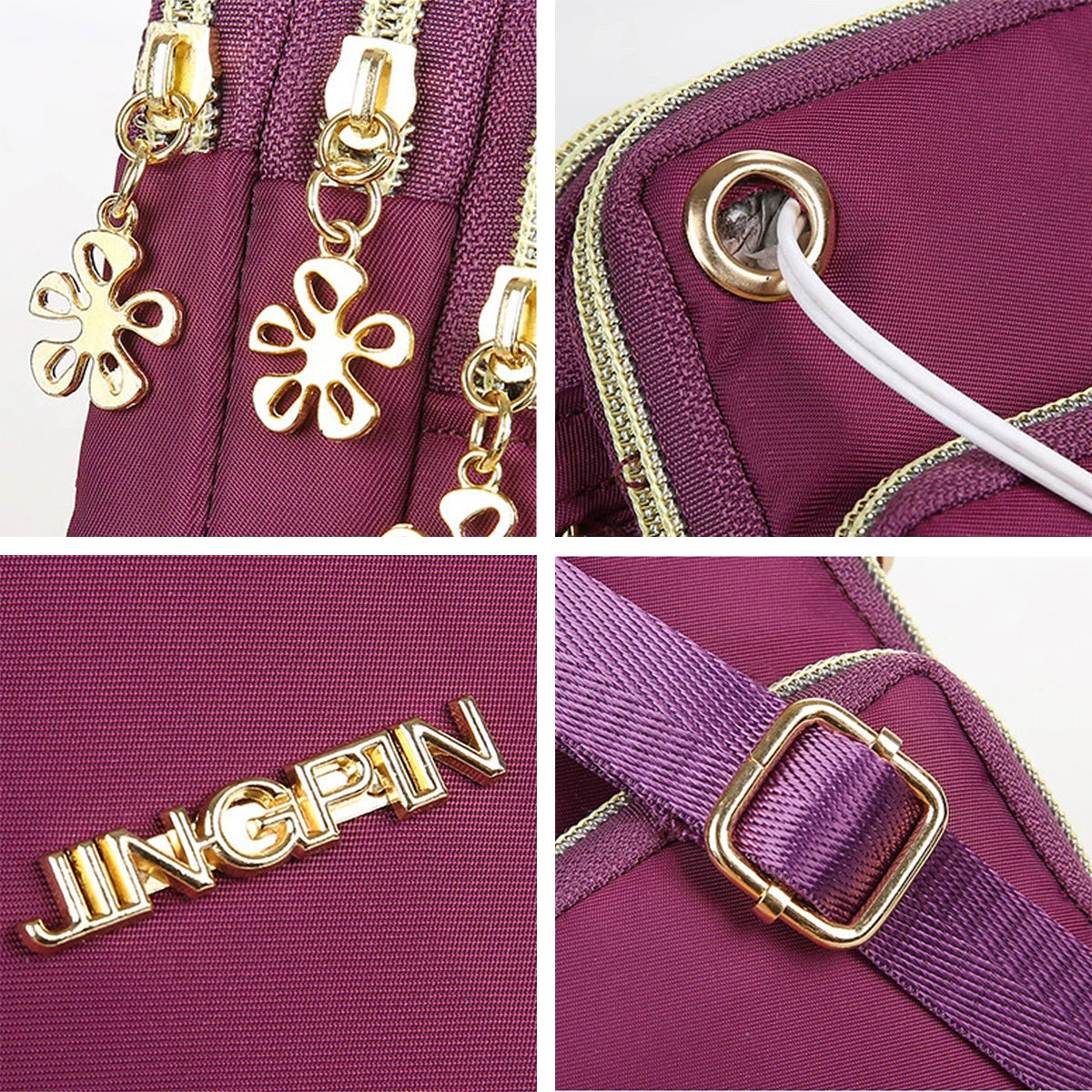 Black women’s crossbody mini phone bag by Lamp Post, 20cm length, with coin compartment, neck hanging design, suitable for running.