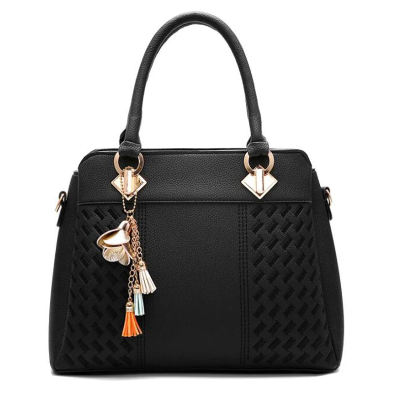 Black luxury Lamp Post women's crossbody handbag with sleek design and adjustable strap, measuring 31x14x23cm.