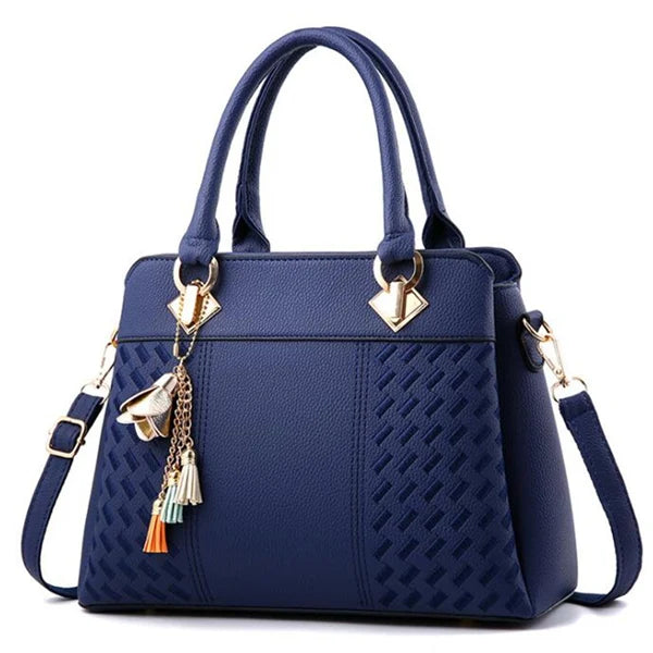 Black luxury Lamp Post women's crossbody handbag with sleek design, compact size, and stylish shoulder strap.