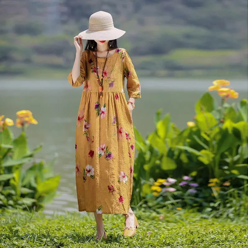 Women’s summer dress from Lamp Post’s best collection, featuring a stylish floral design and lightweight fabric.