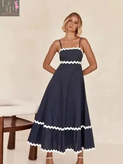Black Benny Maxi Dress for women by Lamp Post, lightweight summer dress with flowy fabric and sleeveless design.