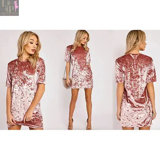 Golden yellow velvet women’s cocktail dress by Lamp Post, elegant knee-length women dress with a fitted silhouette.
