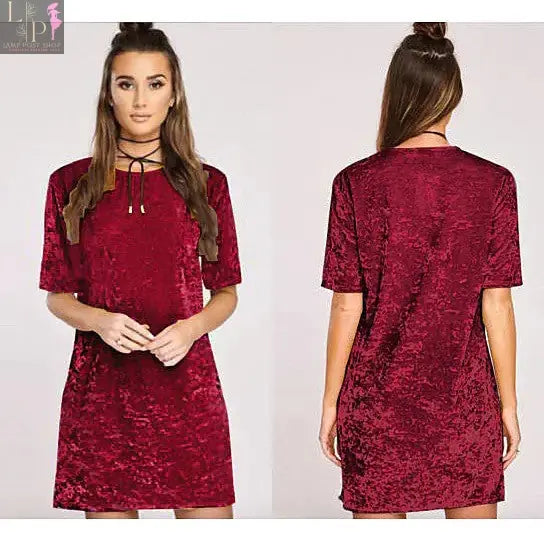 Golden yellow women’s velvet cocktail dress by Lamp Post, featuring a stylish, elegant design for women.