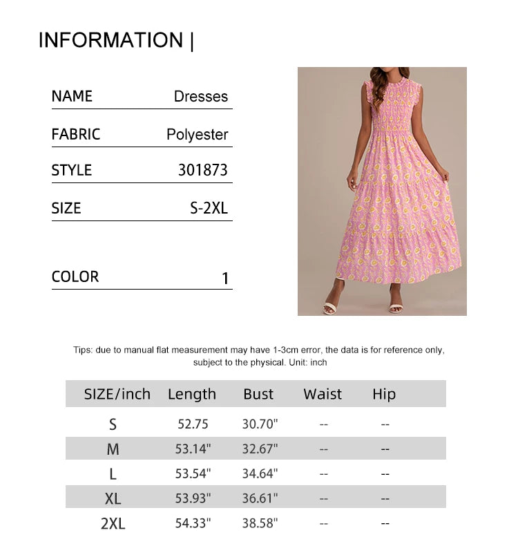 Pink women's sleeveless printed round neck dress by Lamp Post, lightweight and casual summer dress with floral pattern.