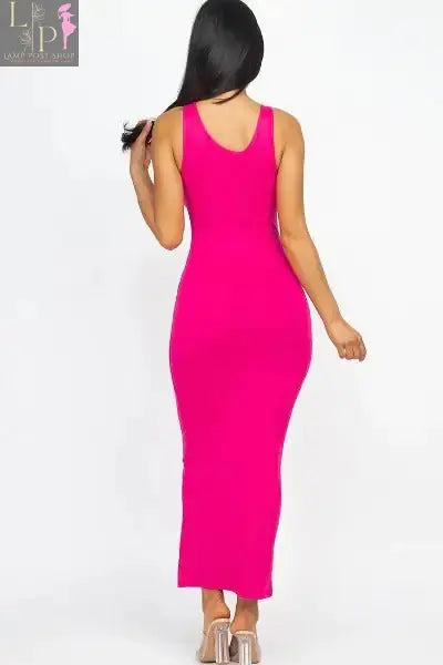 Purple Lamp Post women's racer back maxi dress with flowing fabric and sleeveless design, ideal for casual and summer wear.