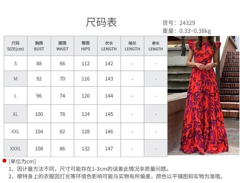 Red floral women’s dress by Lamp Post featuring a vibrant print, perfect for vacation, in a relaxed, flowy design.