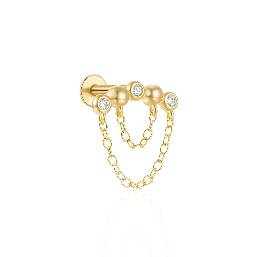 Lamp Post pierced stud earring for women, stylish ear jewelry suitable for parties and gifts, featuring a sleek design.