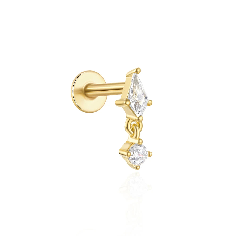 Lamp Post pierced stud earring for women, stylish ear jewelry suitable for parties and gifts, featuring a delicate design.