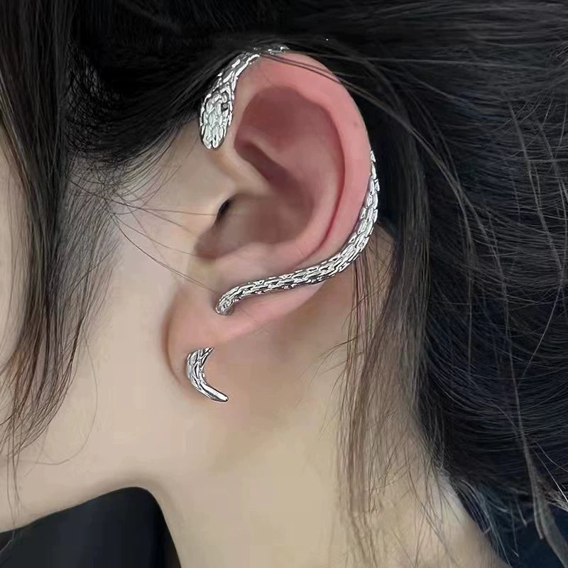 Lamp Post snake shape ear hanging earrings for women with ear holes, stylish unisex jewelry featuring a serpent design.