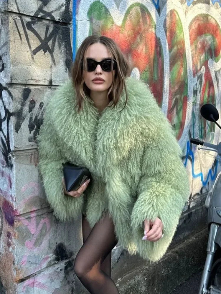 Khaki women's winter jacket by Lamp Post with soft, warm long sleeves, ideal for cold weather and layered winter outfits.