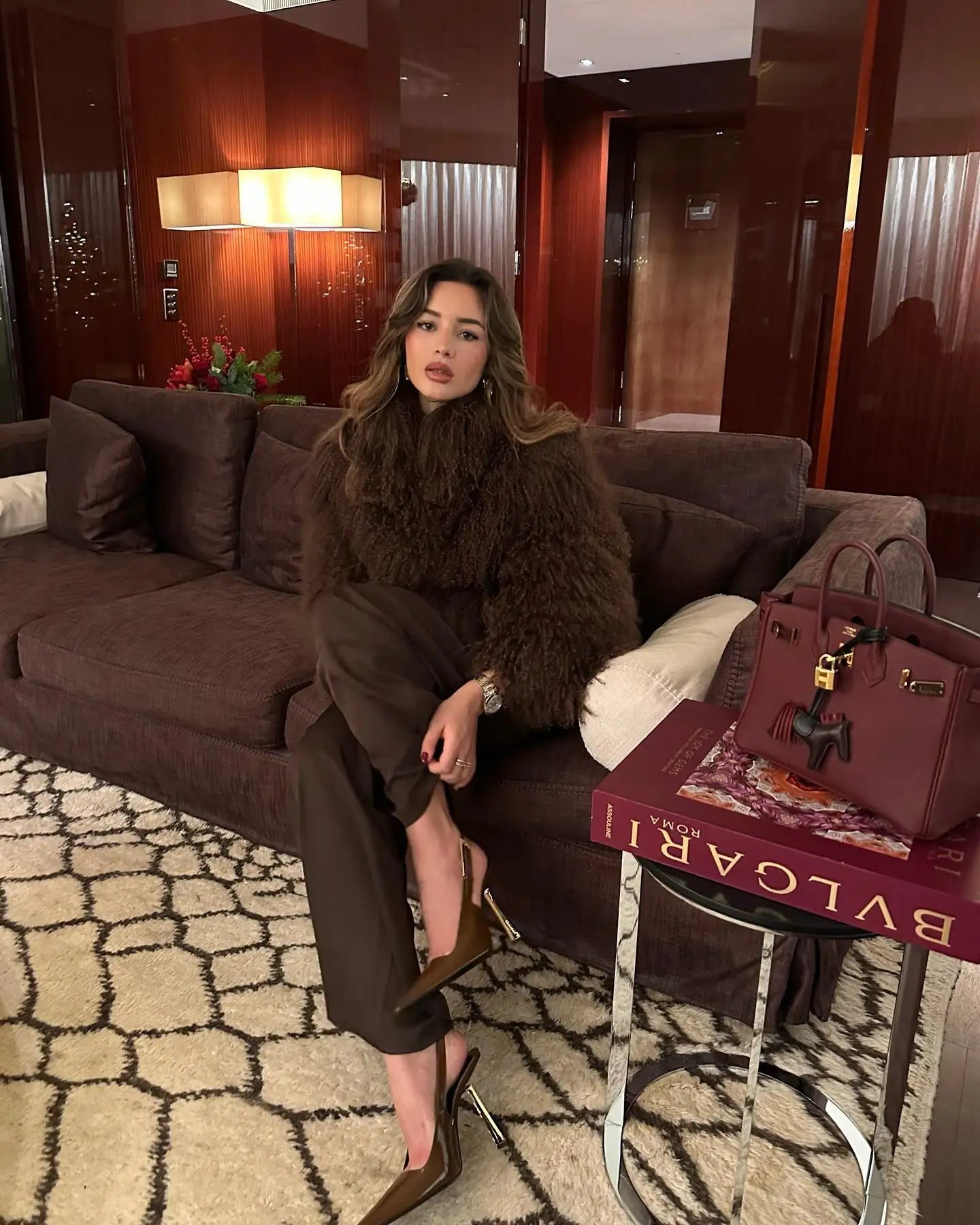 Lamp Post women's khaki winter jacket with long sleeves, soft warm fabric, stylish long-sleeve jacket for cold weather.