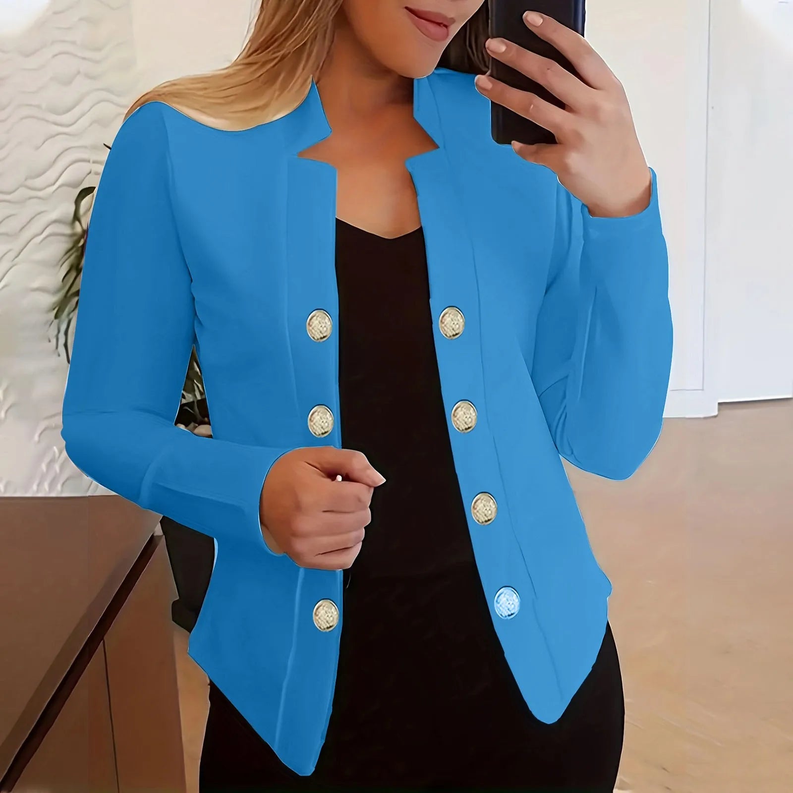 Pink women jacket suit by Lamp Post featuring a long-sleeve cardigan-style coat with a fashionable, lightweight design.