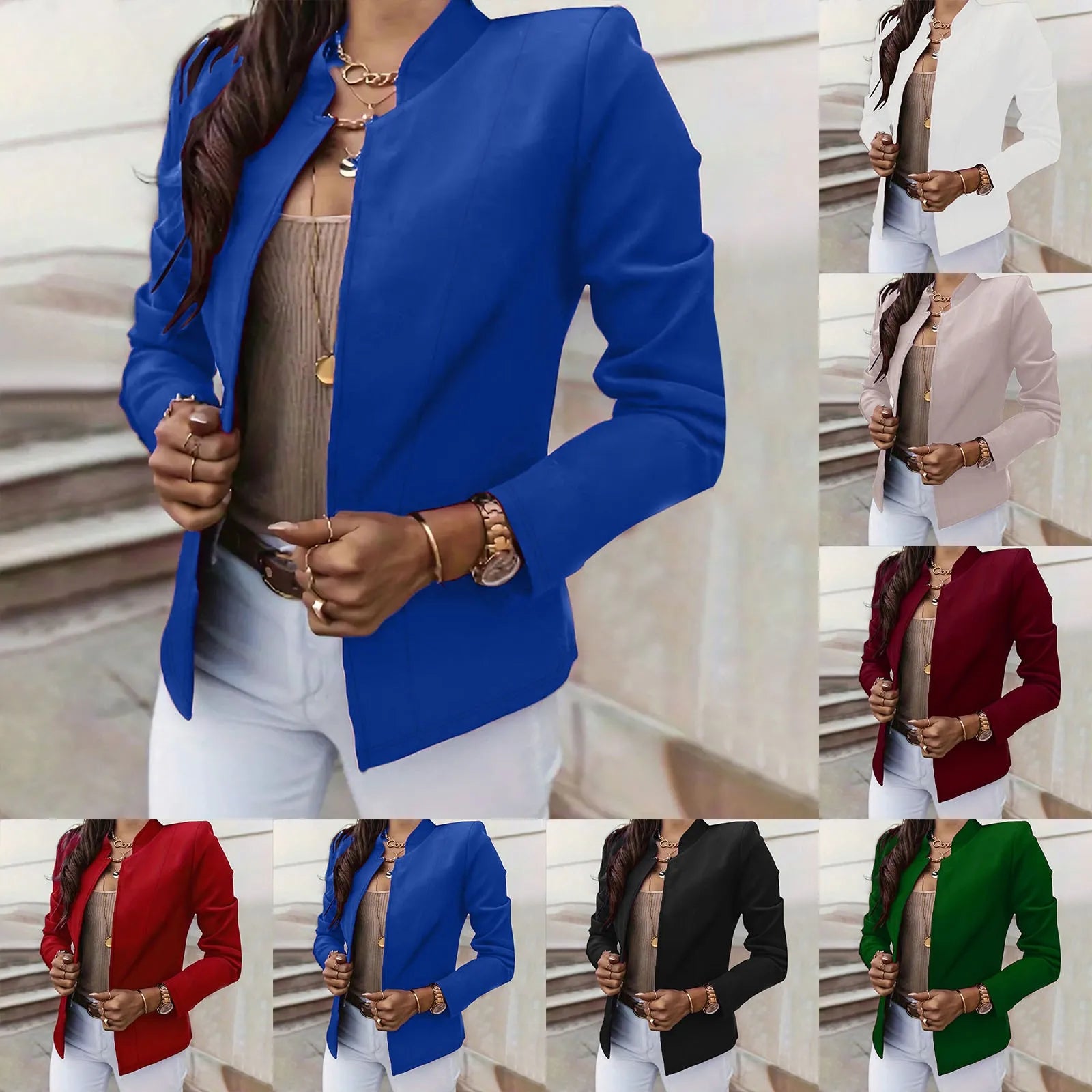 Lightweight women's blazer by Lamp Post, suitable for autumn and winter 2024, shown in a stylish thin design in the image.