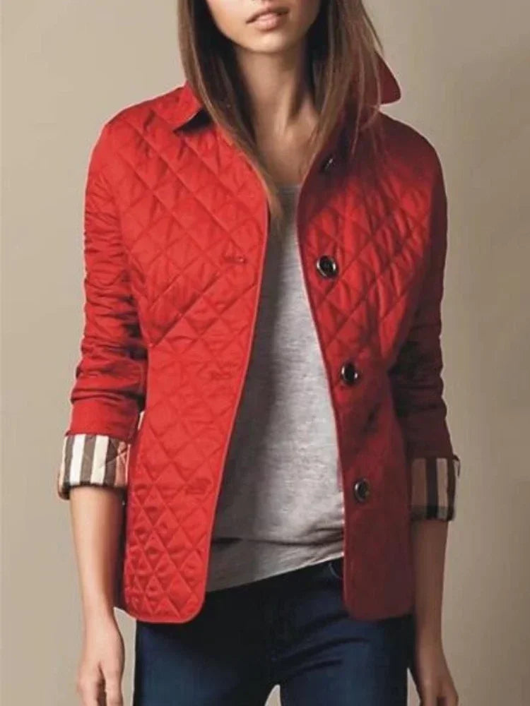 Red Lamp Post women's winter jacket in 4XL, cozy coat designed for cold weather, suitable for women weighing 70-75kg.
