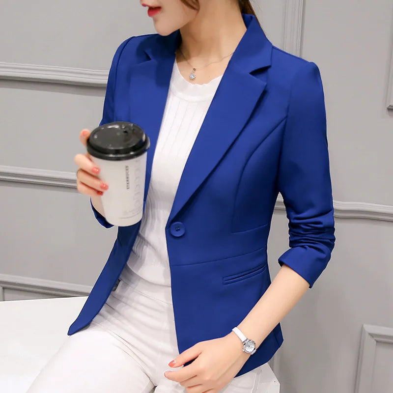 White women's blazer jacket by Lamp Post, stylish tailored suit blazer for women, perfect for professional or casual wear.