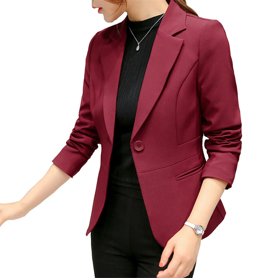 White women's blazer jacket by Lamp Post, tailored fit, stylish suit blazer for professional or casual wear.