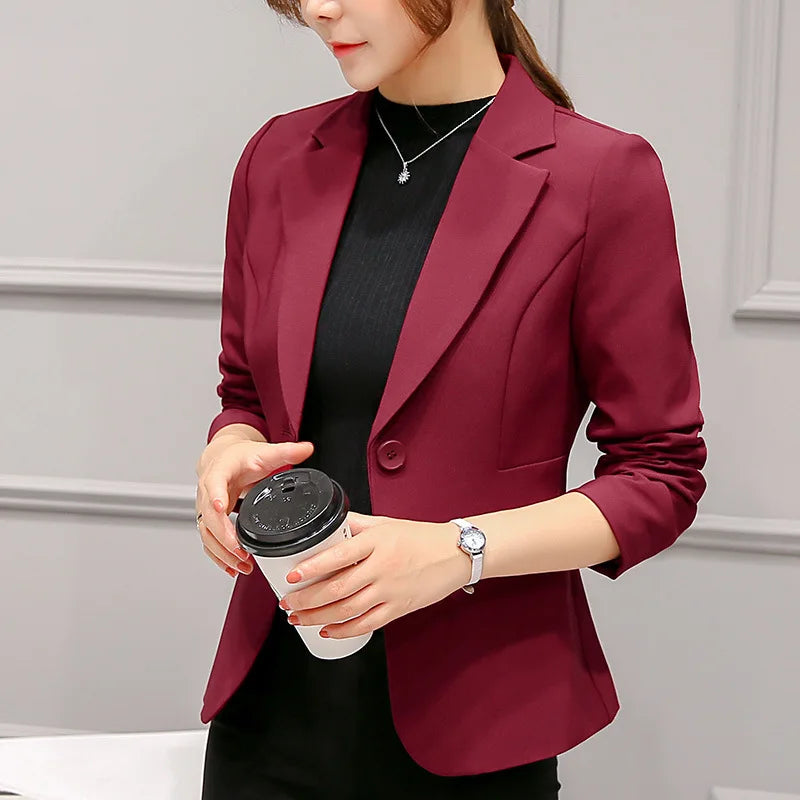 White women's blazer jacket by Lamp Post, tailored fit, stylish suit blazer for women, perfect for professional or casual wear.