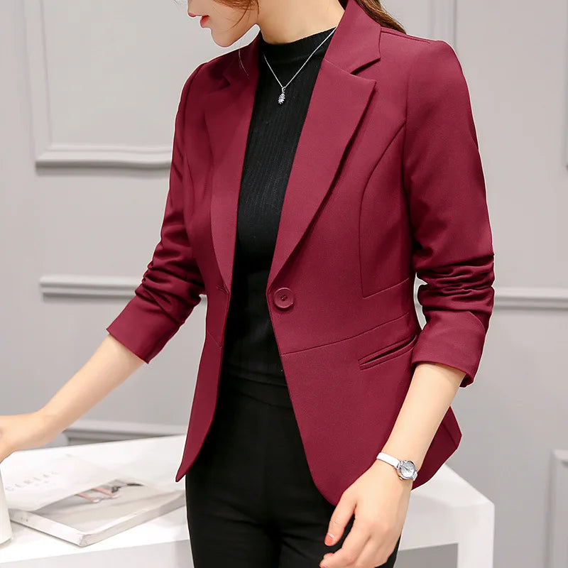 White women's blazer jacket by Lamp Post, tailored fit women’s suit blazer with a classic, stylish design.