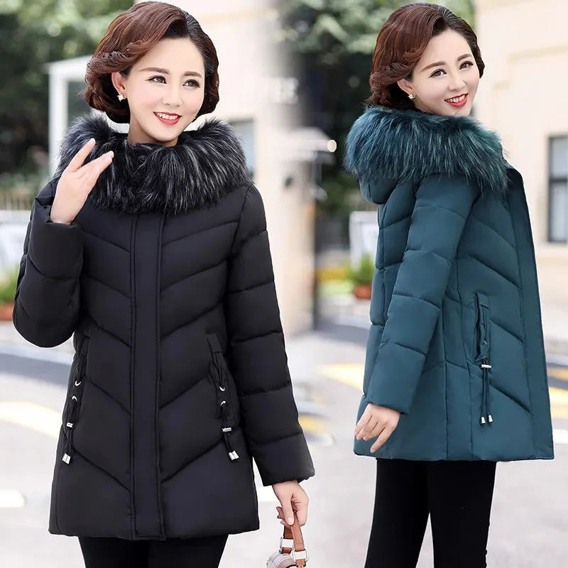 Wine-red women's winter jacket by Lamp Post, stylish and warm, perfect for cold weather and winter fashion.