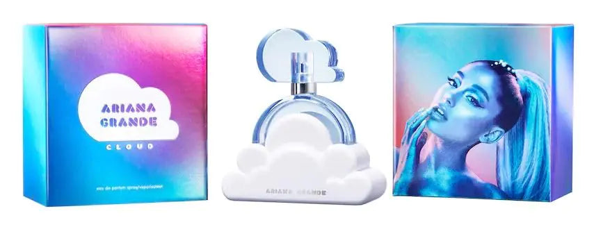 Lamp Post Ariana Grande Cloud women’s perfume with lavender, coconut, vanilla, and pear notes in a 1 fl oz bottle.