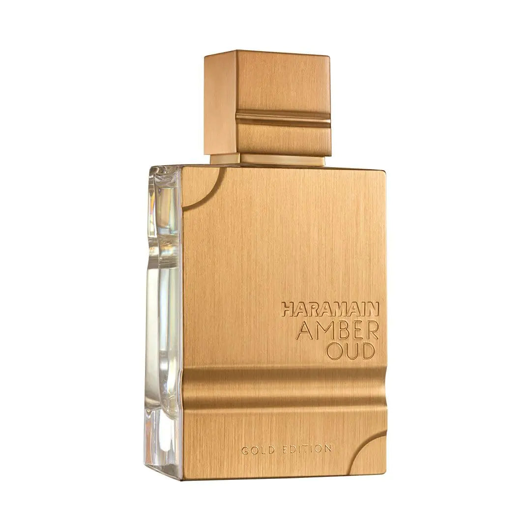 Lamp Post Al Haramain Amber Oud Gold Edition perfume for women, elegant 2 oz bottle of Arabian fragrance with gold accents.