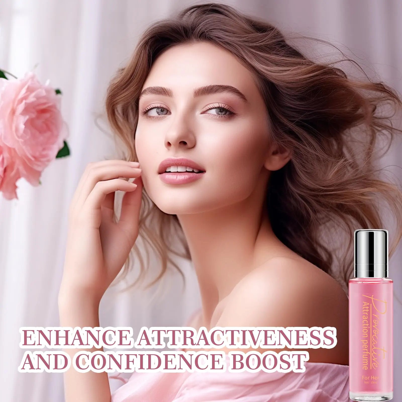 Lamp Post women's perfume bottle with pink floral design, a scent to attract men, elegant and feminine fragrance for women.