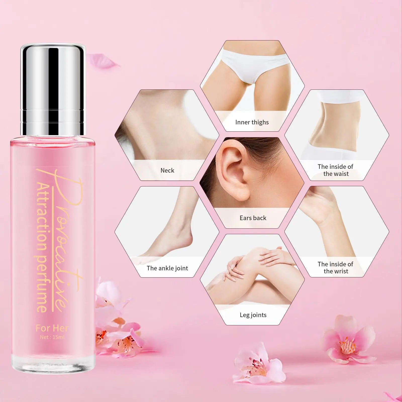 Lamp Post women's perfume with pink floral scent, designed to attract men, elegant bottle with a feminine design.