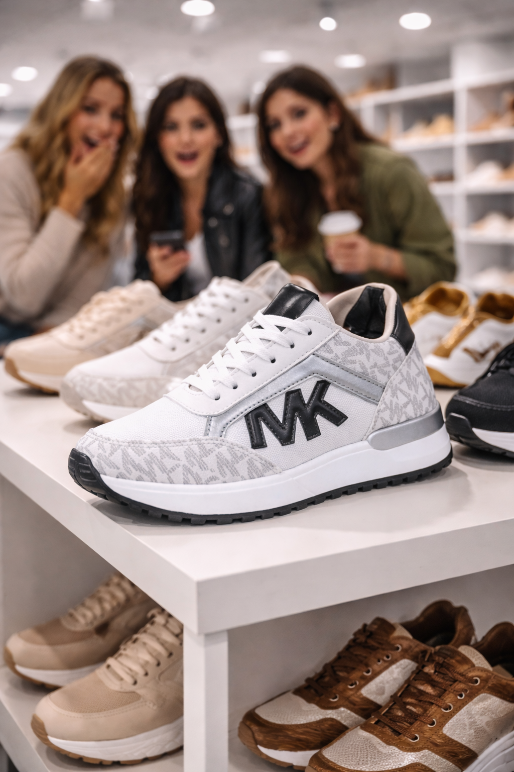 Women's black casual sneakers by Lamp Post, stylish tennis shoes for running and everyday wear, available in plus sizes 36-43.