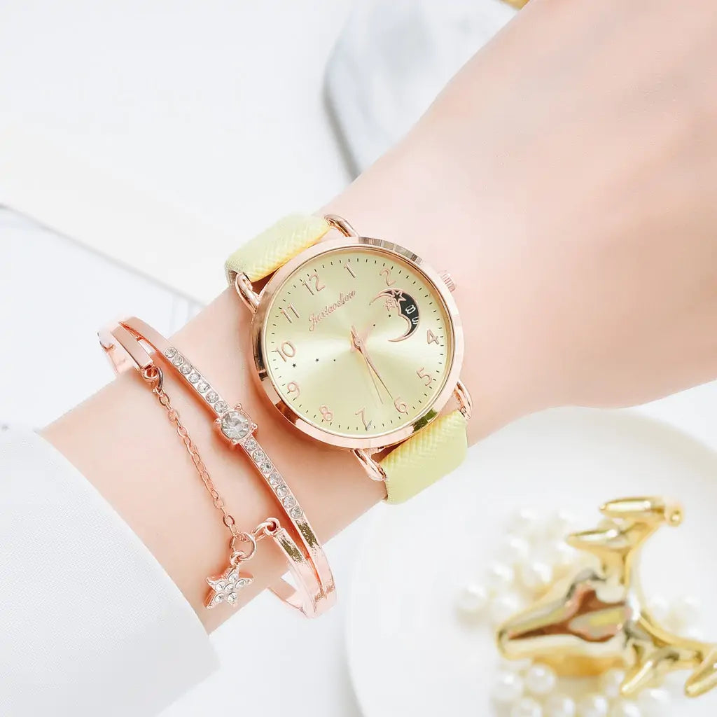 Women bracelet and watch set by Lamp Post featuring a stylish bracelet and matching watch in a coordinated design.