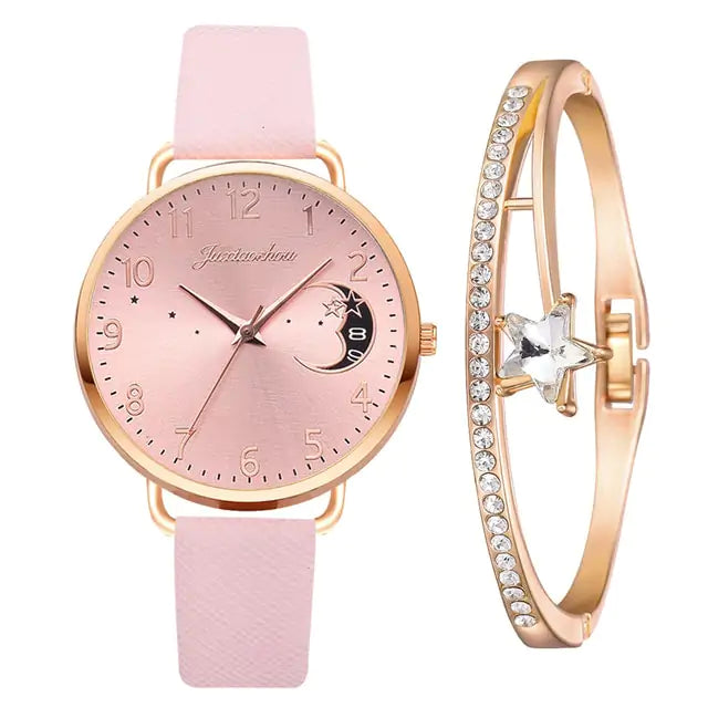 Women bracelet and watch set by Lamp Post, featuring a stylish bracelet and matching watch in a sleek design.