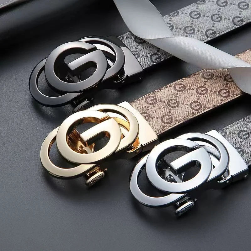 Genuine leather men's fashion belt by Lamp Post, casual luxury brand, 130cm, stylish and durable for everyday wear.