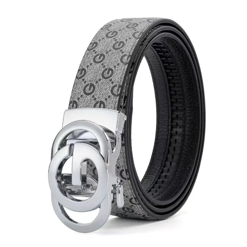 Genuine leather men's belt by Lamp Post, casual and luxury fashion accessory with a sleek gunmetal buckle, 130cm length.