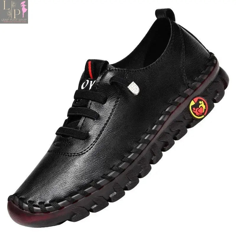 Leather women's loafers by My Store, casual slip-on flats with a sleek design and comfortable fit.
