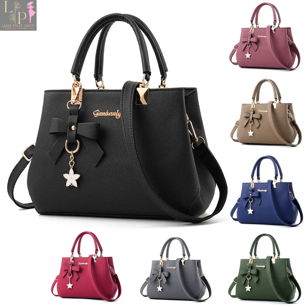 Pink classic elegant handbag for women with top handle and crossbody strap, stylish satchel bag and wallet combination.