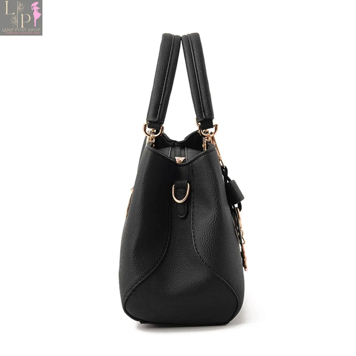 Pink elegant women's handbag with top handle, satchel style, crossbody wallet, featuring classic design and structured shape.