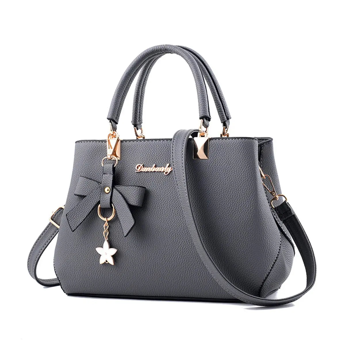 Pink classic elegant women's handbag featuring a top handle, satchel style, and crossbody wallet design.