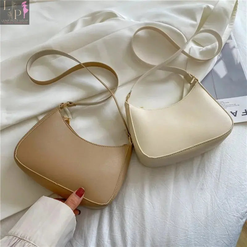 Khaki leather women's shoulder bag with casual hobo style, featuring a soft underarm design and spacious interior.