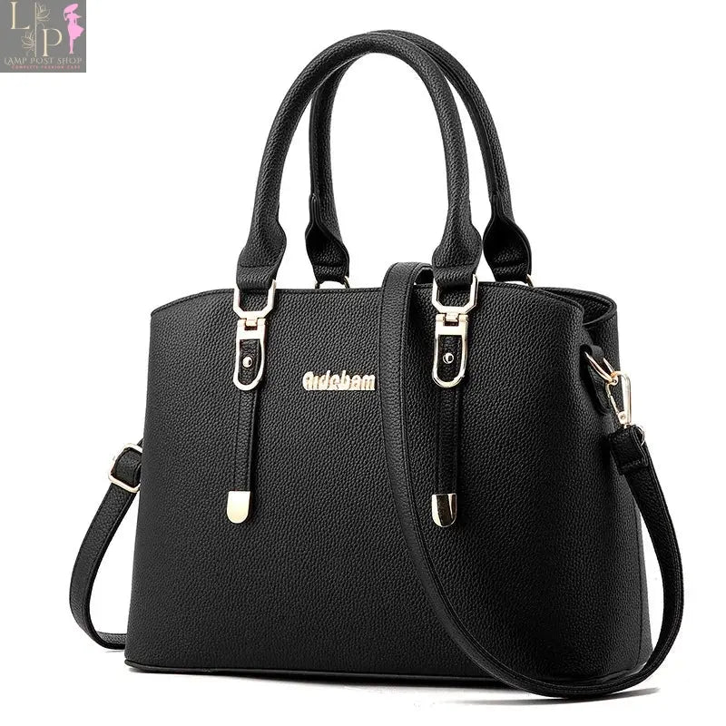 Leather women's casual tote bag with dual handles, spacious interior, in a stylish design perfect for everyday use.