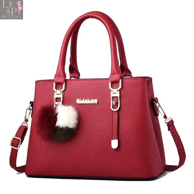 Leather women's casual tote bag with top handles, spacious interior, in a stylish design for 2024, from My Store.