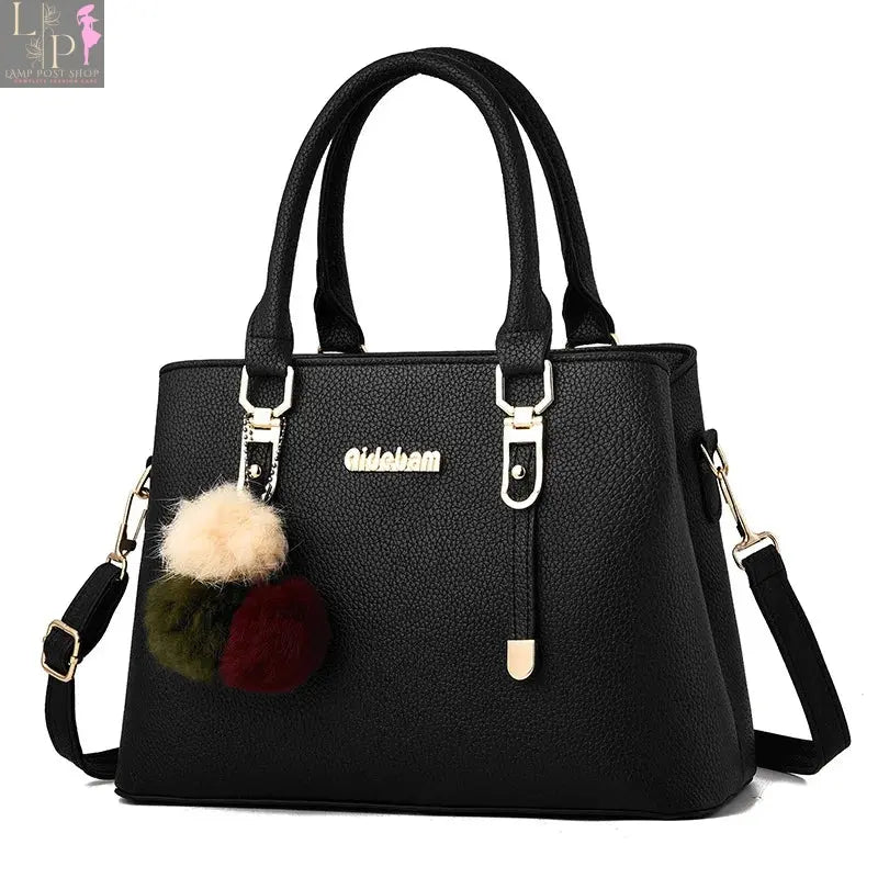 Leather women's casual tote bag with top handles, spacious interior, in a stylish design for 2024, from My Store.