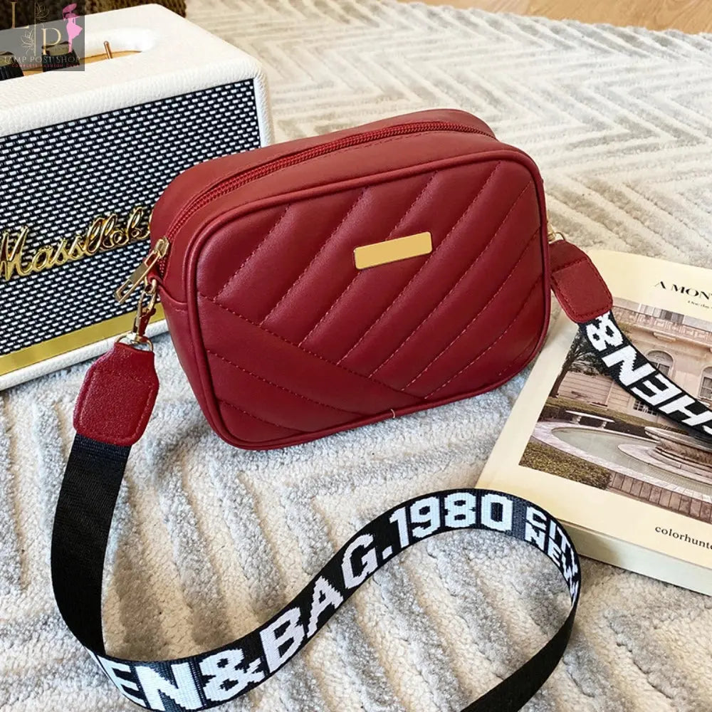 Red high-quality PU shoulder bag for women, casual crossbody messenger style with phone pocket and stylish design.