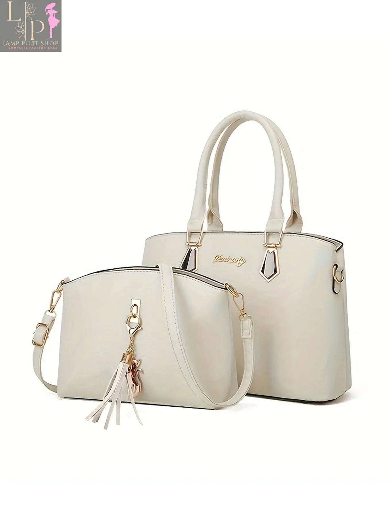 White stylish Korean-style women's shoulder bag, versatile messenger bag for everyday use, featuring a simple, elegant design.