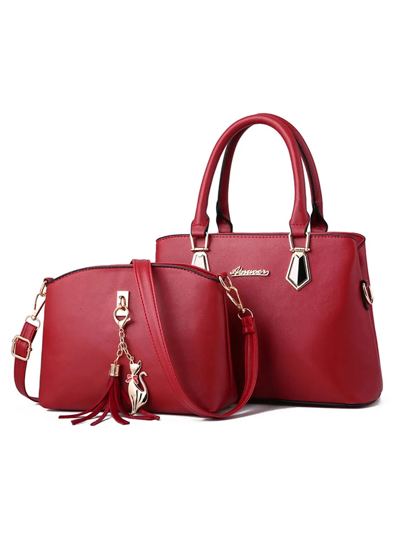 White stylish Korean-style women's handbag featuring shoulder and messenger bag styles, suitable for mothers.
