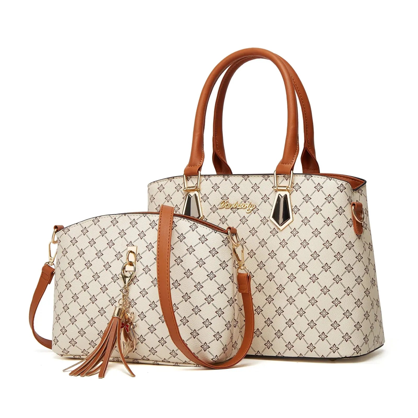 White stylish Korean-style women's shoulder bag, messenger bag, and mother bag from My Store. Simple and elegant design.